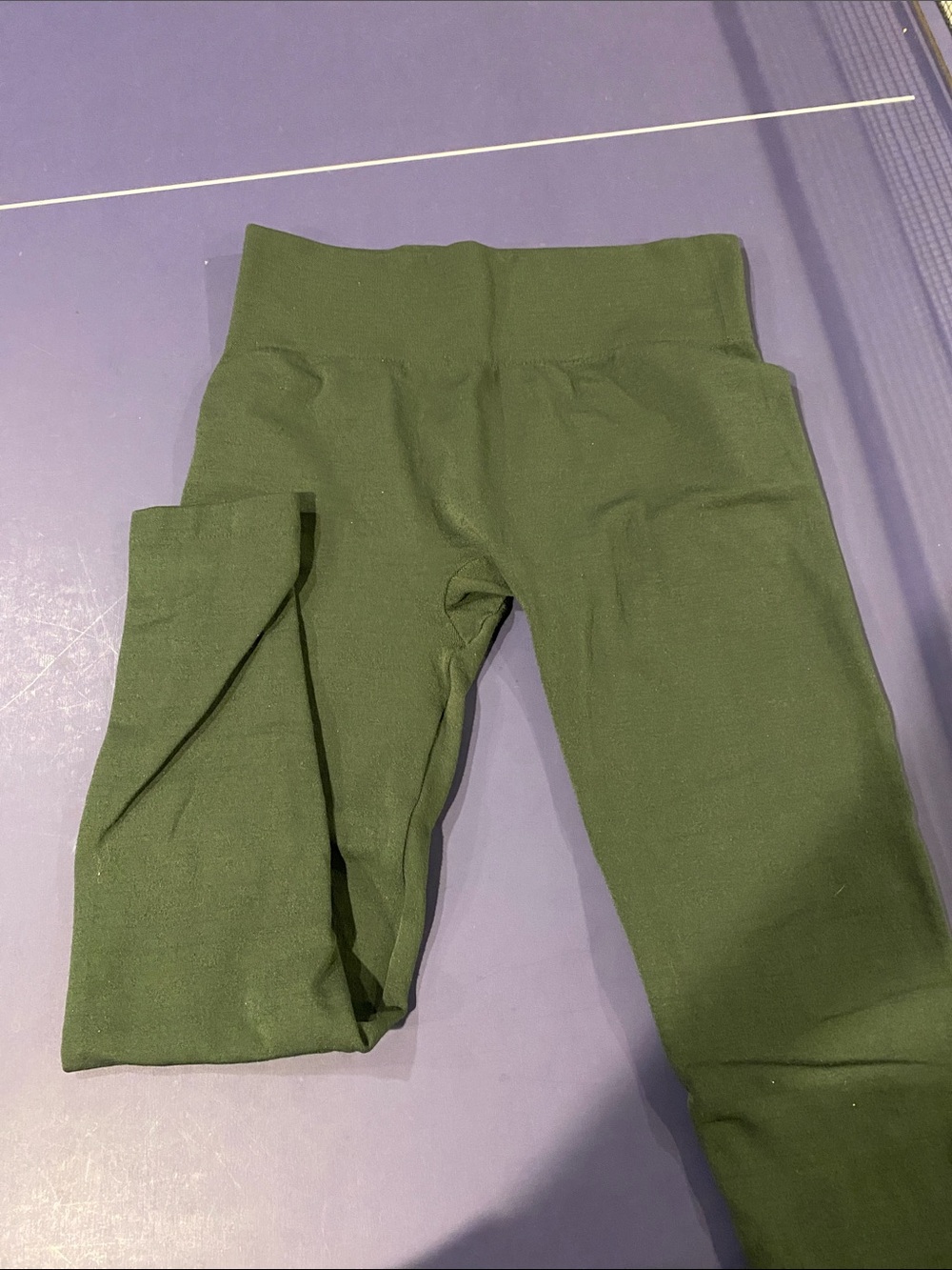 Streetwear Society Olive Green High-Waist Leggings